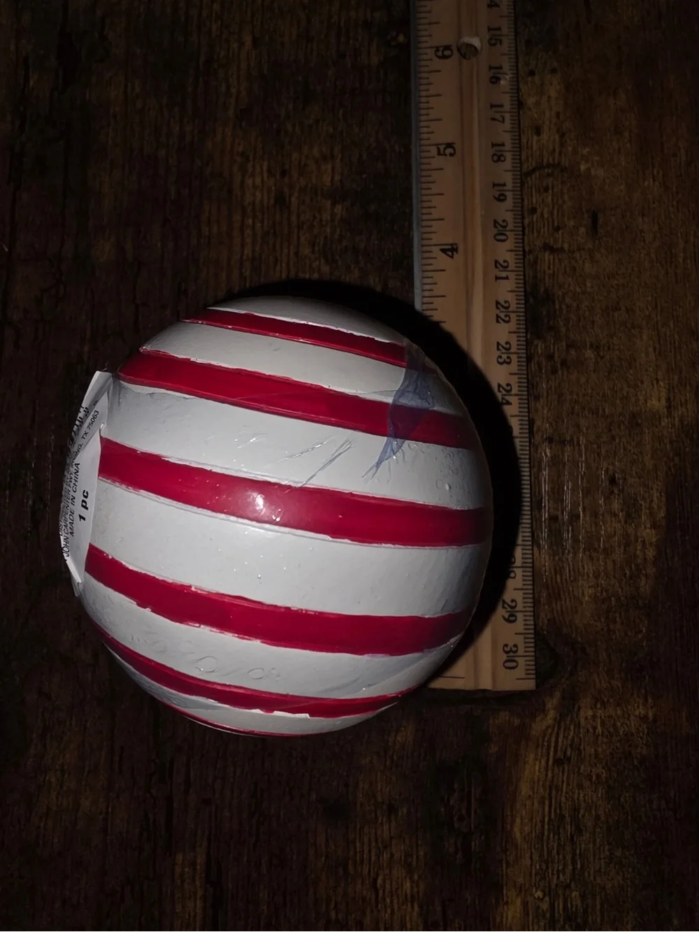 Ashland Red White Blue Striped and Star Decorative Spheres Set